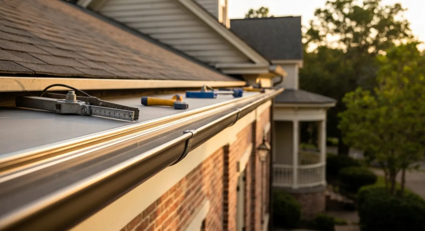 Seamless gutter installation