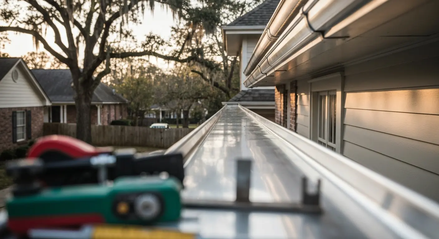 Seamless gutter installation