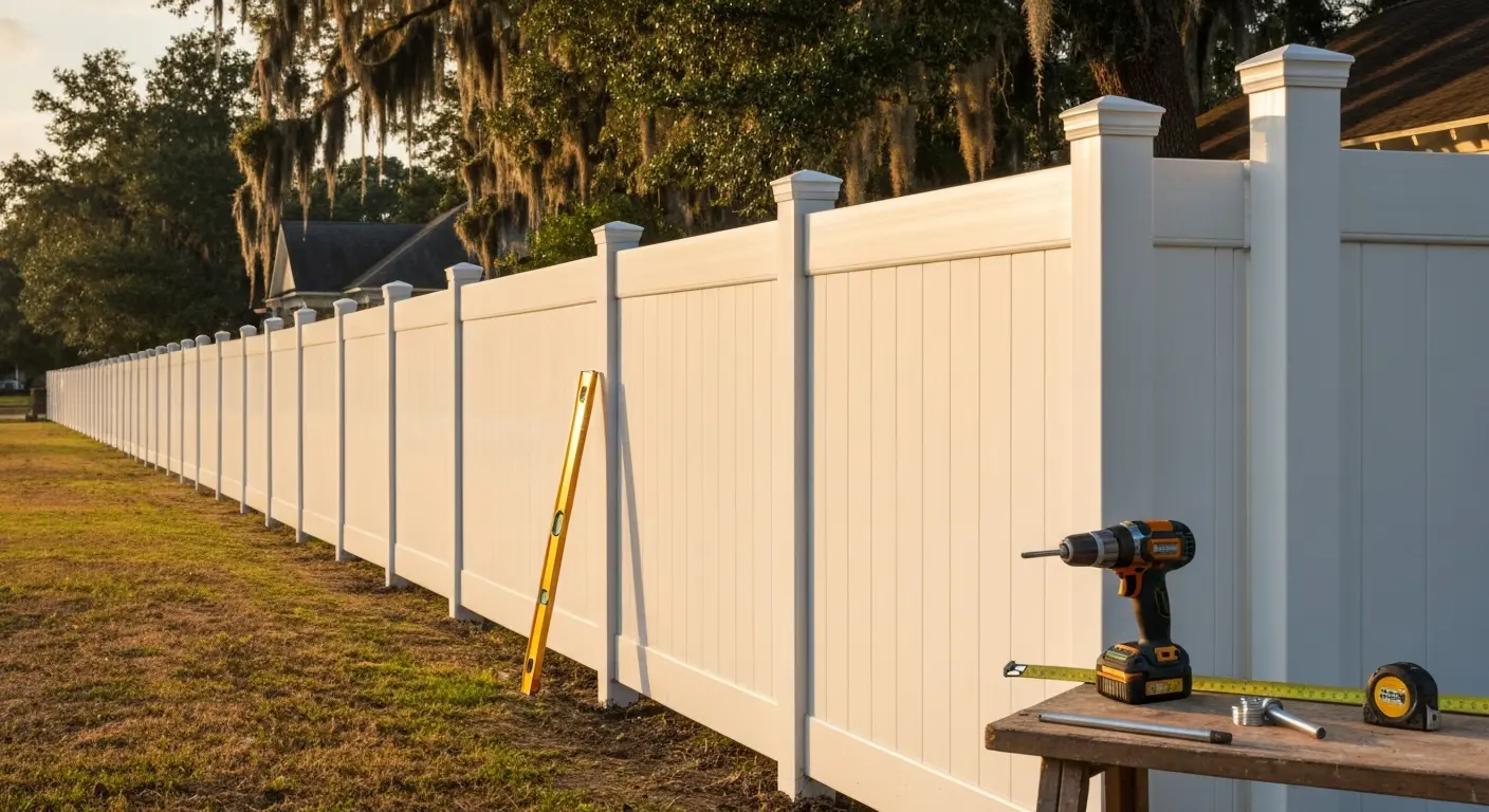 Vinyl fence installation