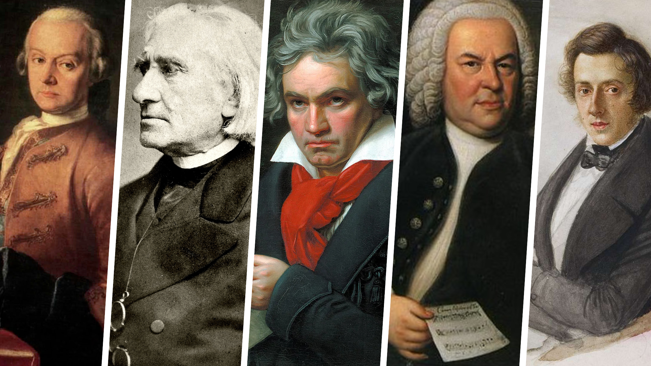 Images of Bach, Mozart, Beethoven, Chopin, Liszt Images of Bach, Mozart, Beethoven, Chopin, Liszt