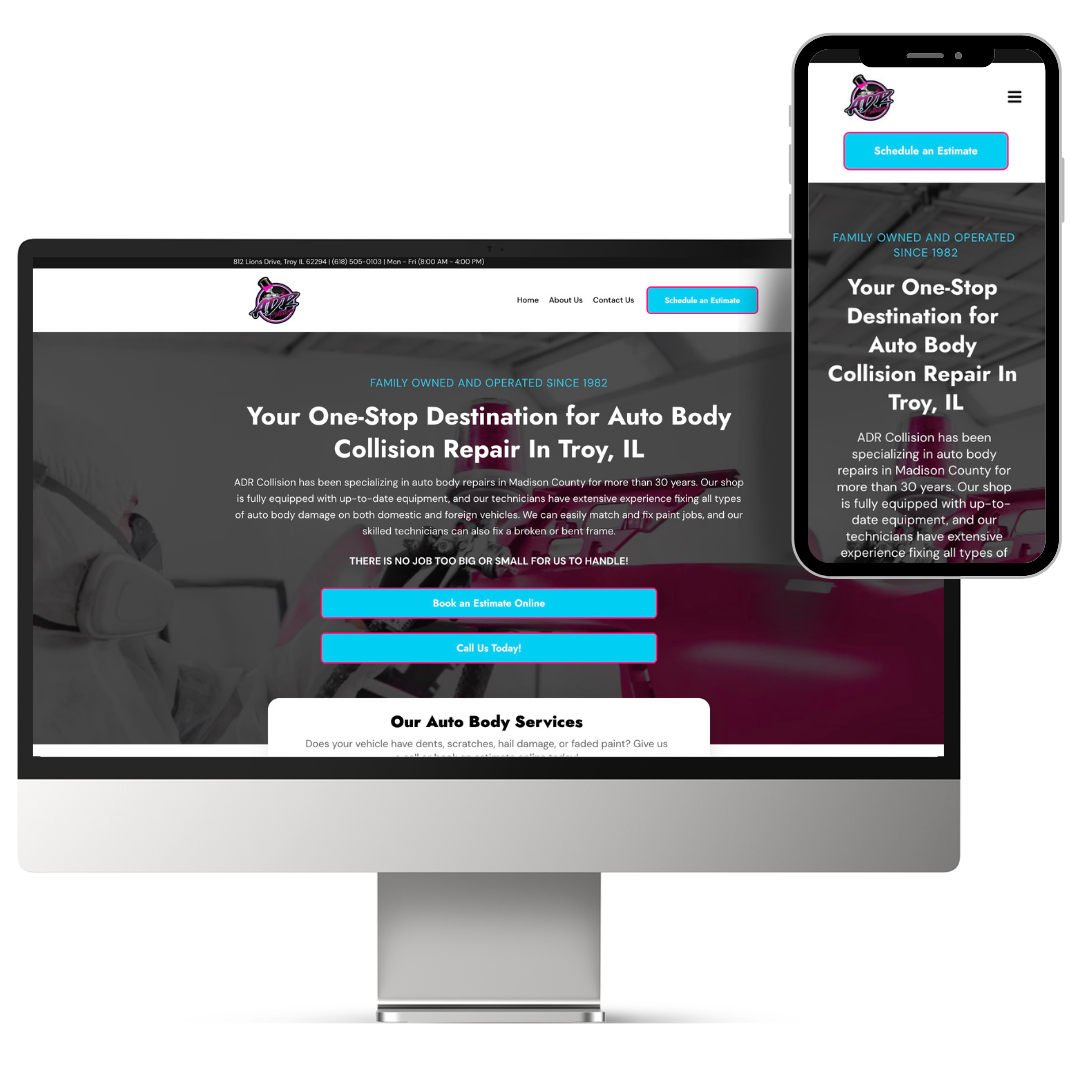 ADR Collision Website Mockup