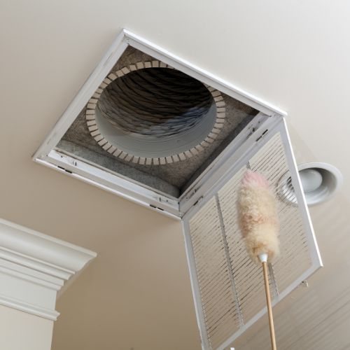 dirty bathroom exhaust fan in a home