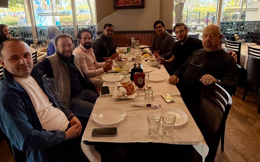 Members at a dinner table