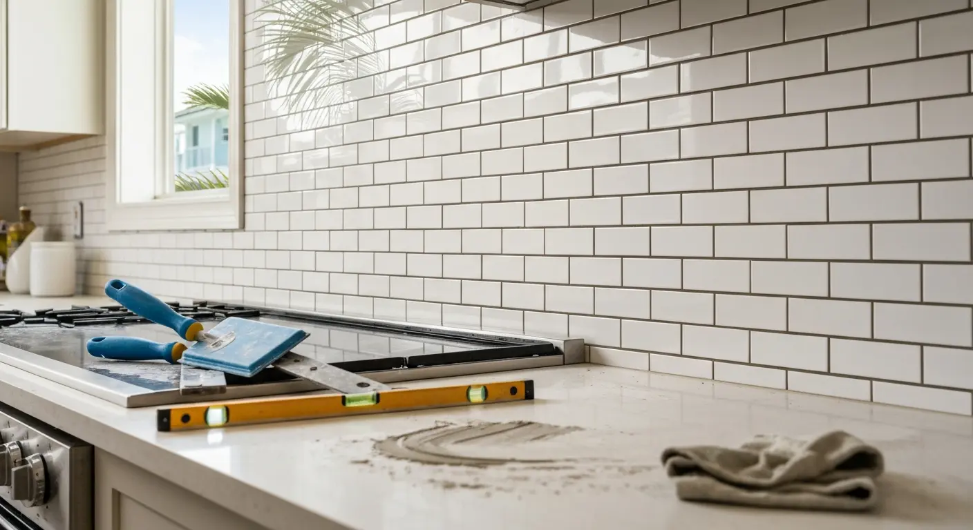 Kitchen backsplash installation