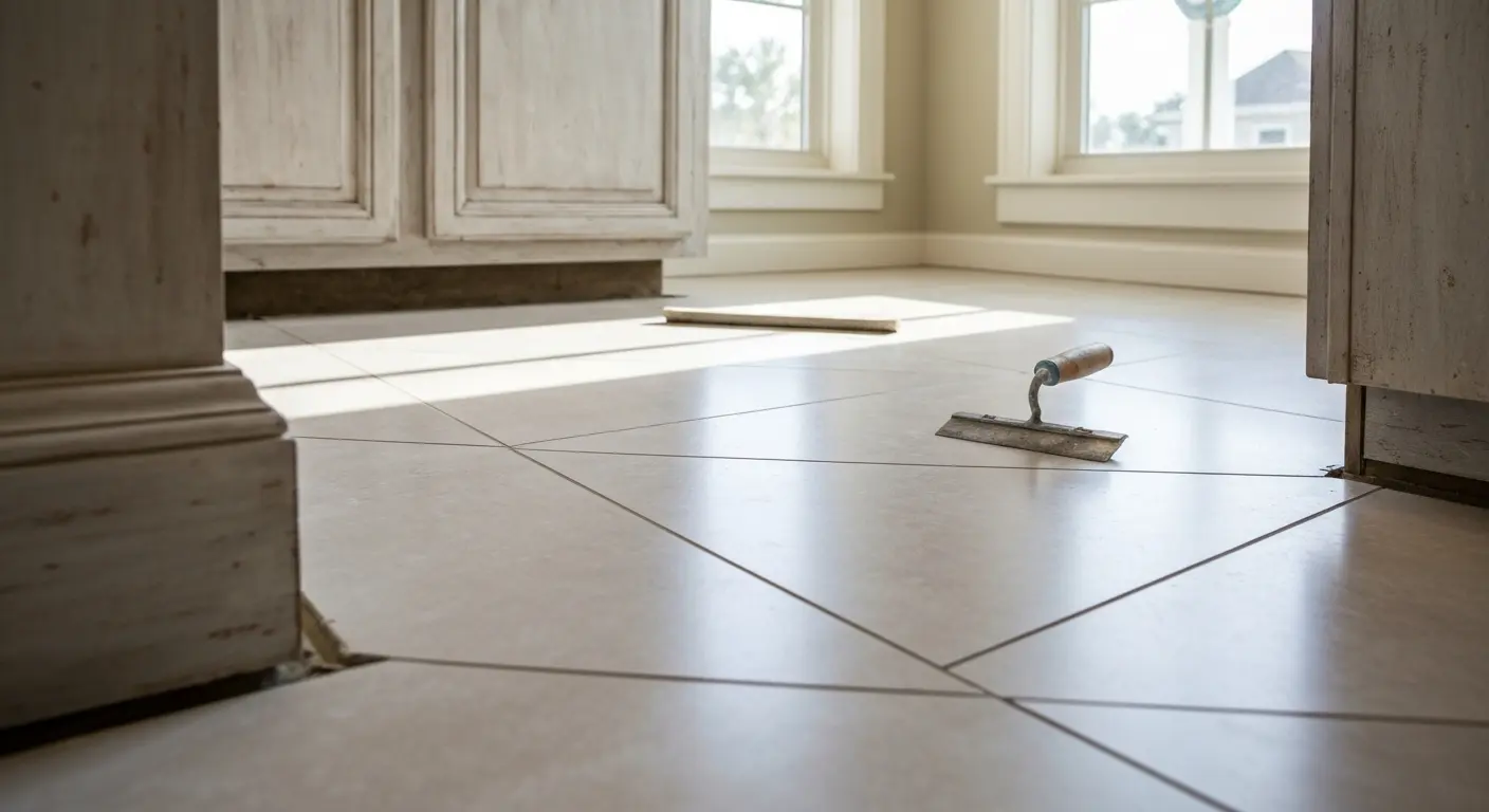 Ceramic tile kitchen floor