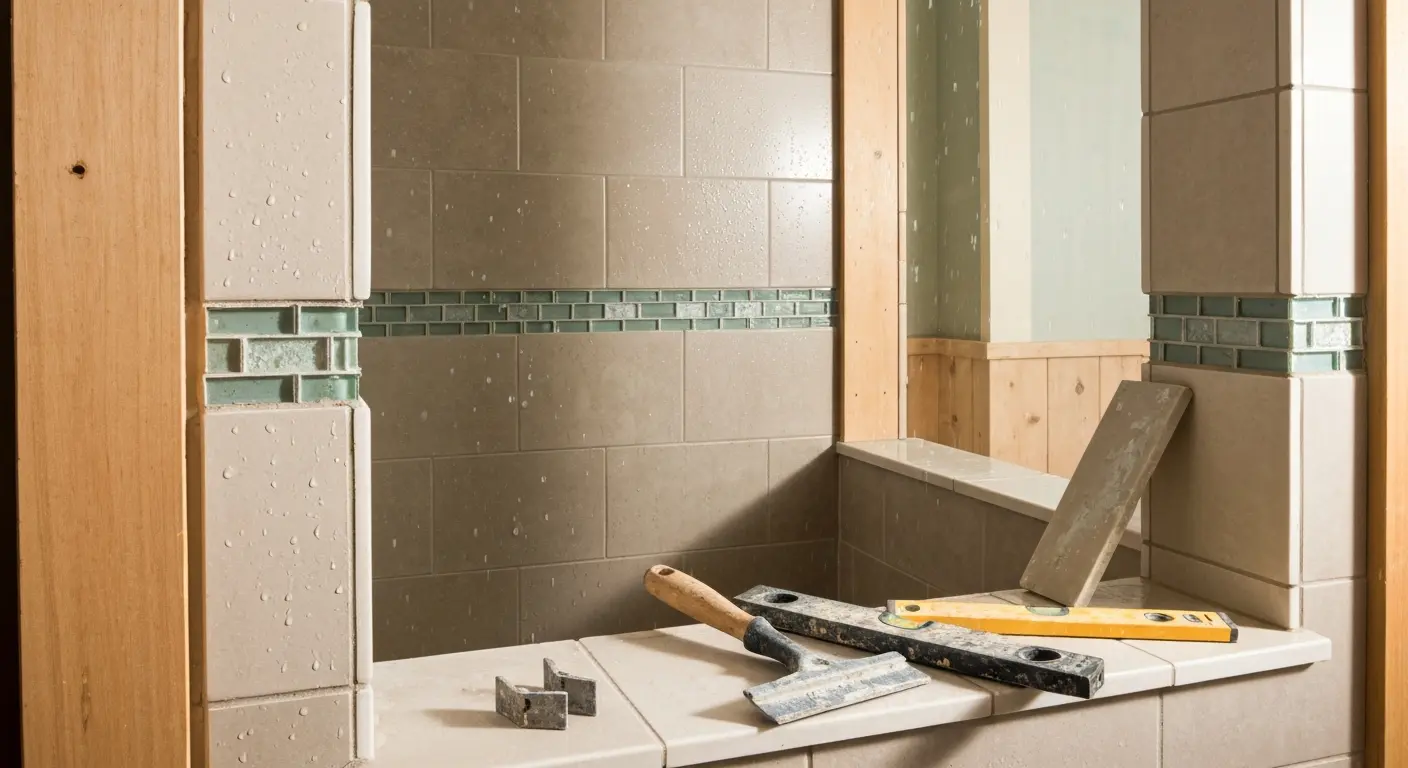 Custom tile shower installation