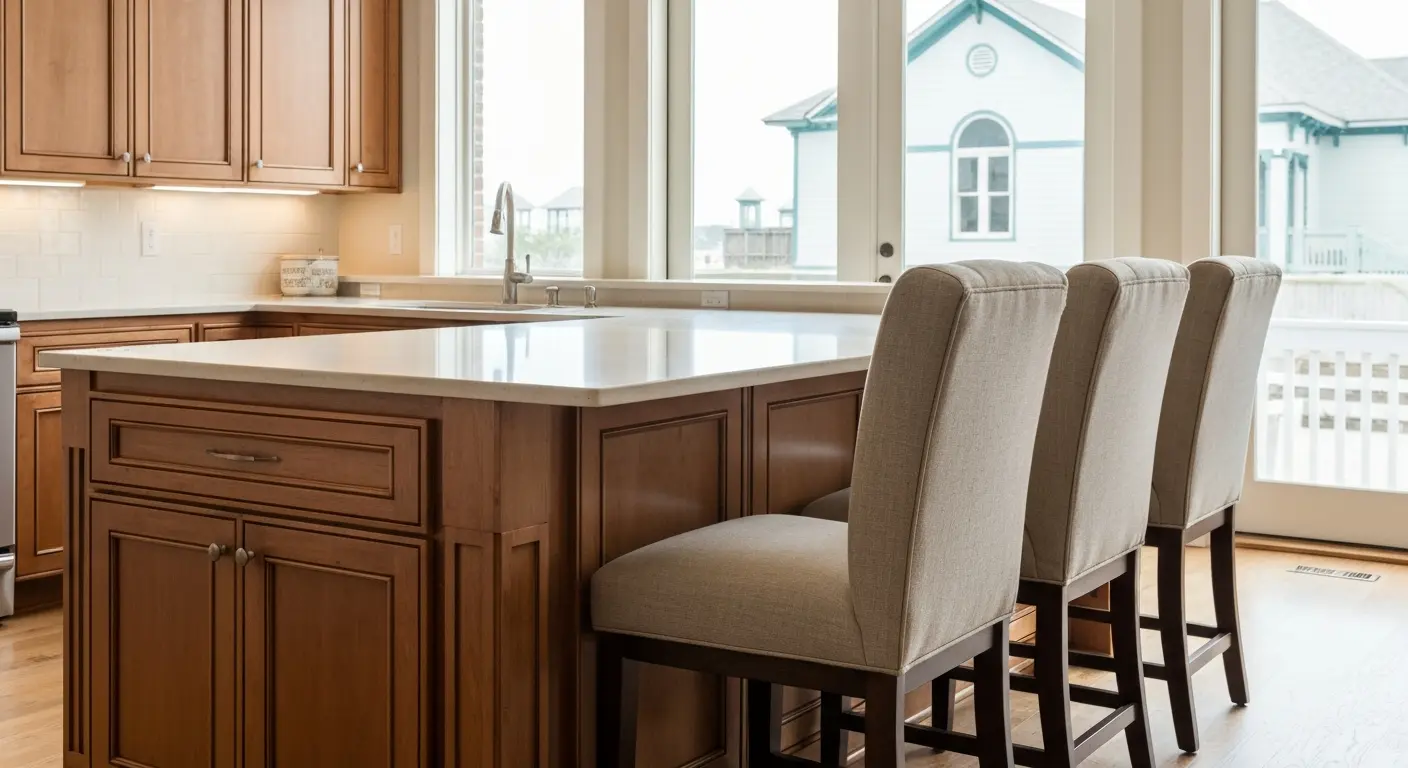 Kitchen island with integrated seating and casual dining