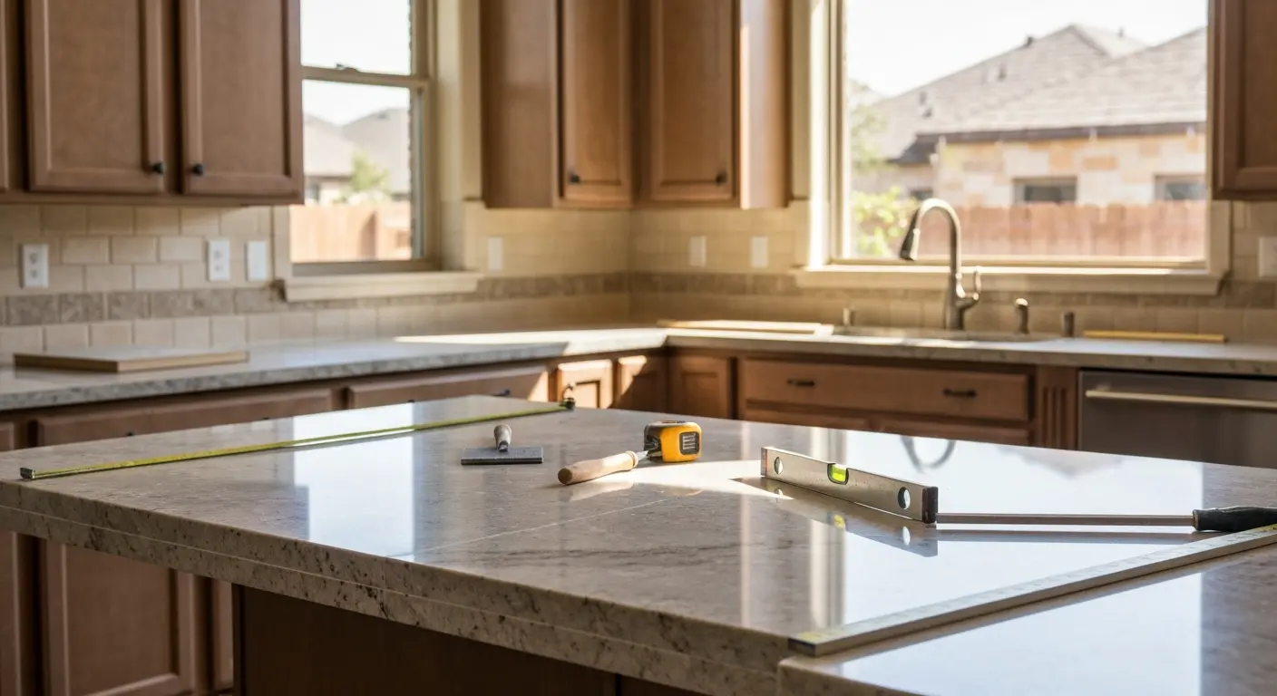 Kitchen countertop installation