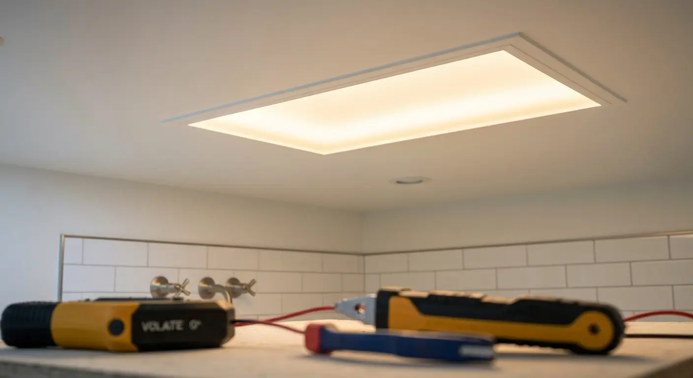 Recessed ceiling light installation