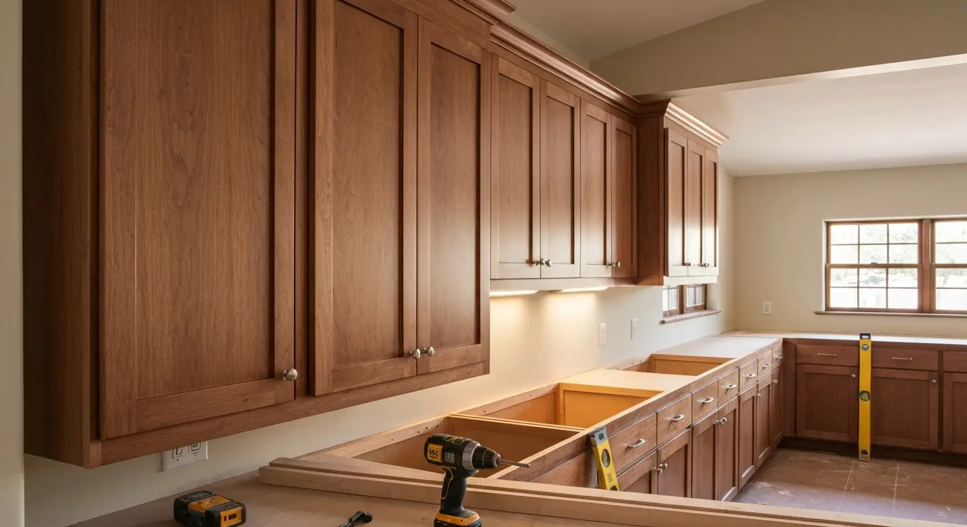 Custom cabinet installation