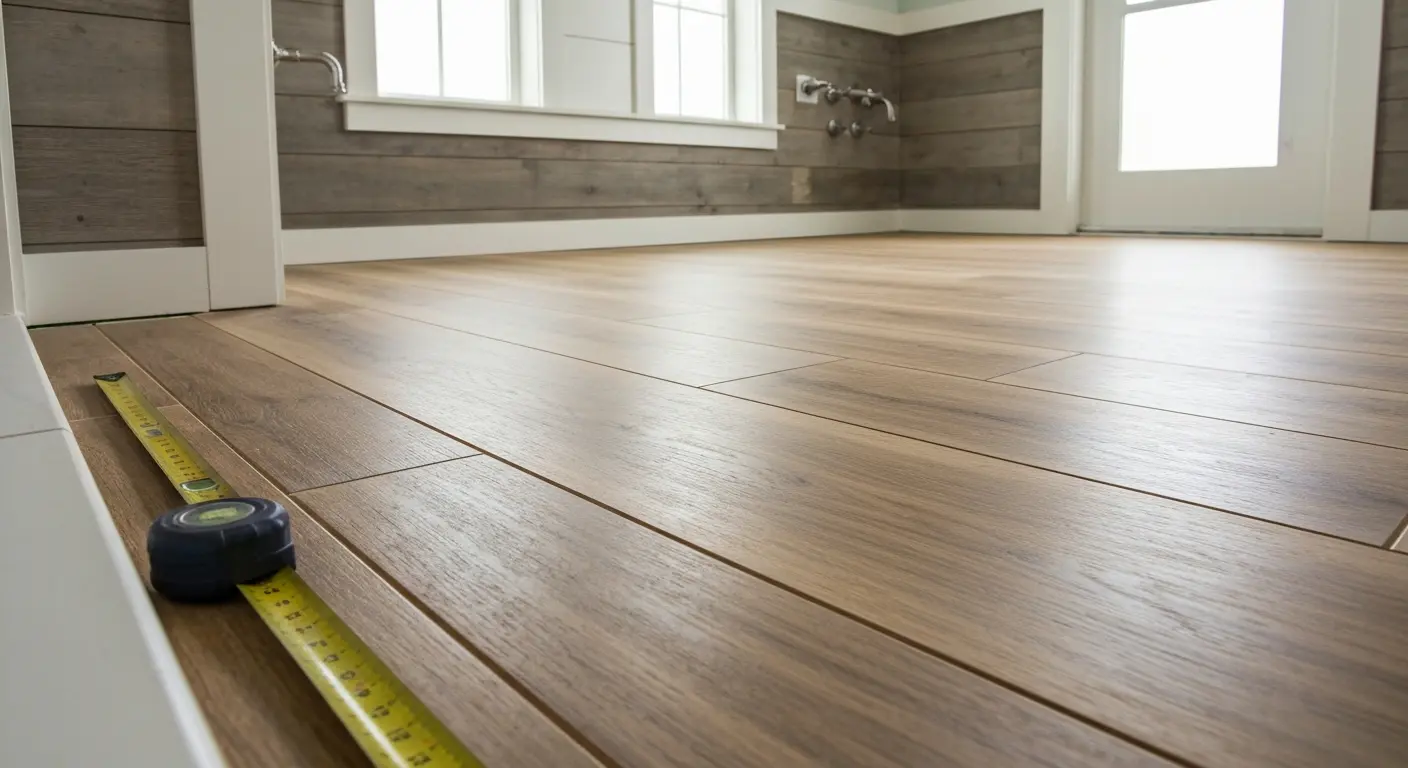 Luxury vinyl plank bathroom flooring