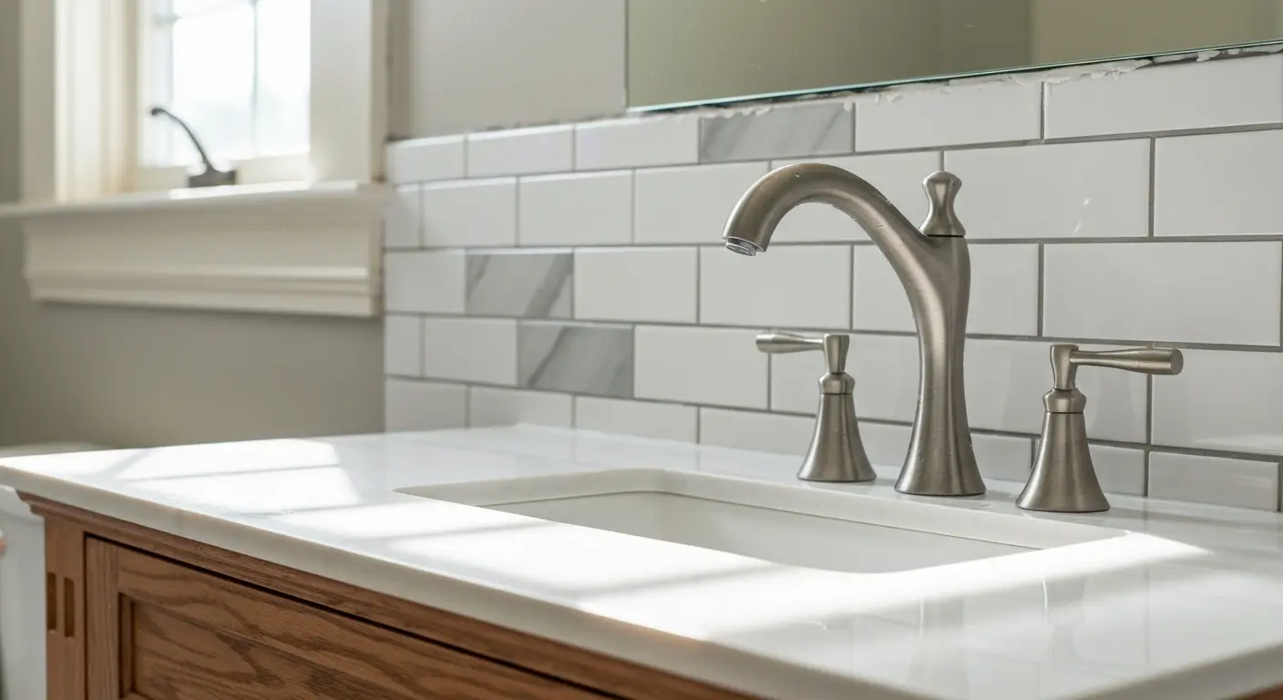 Bathroom tile and fixtures