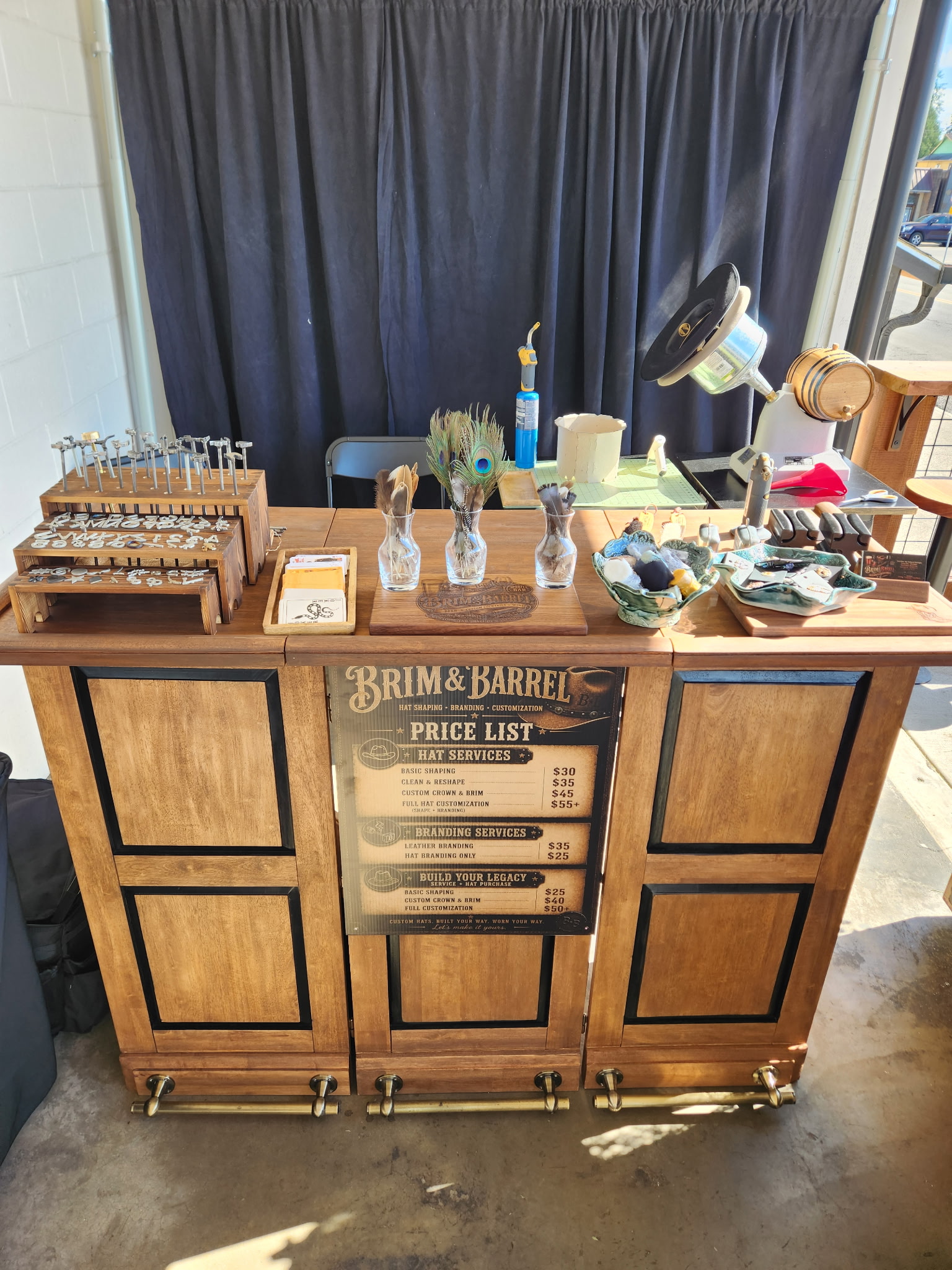 Inside the Brim & Barrel hat studio