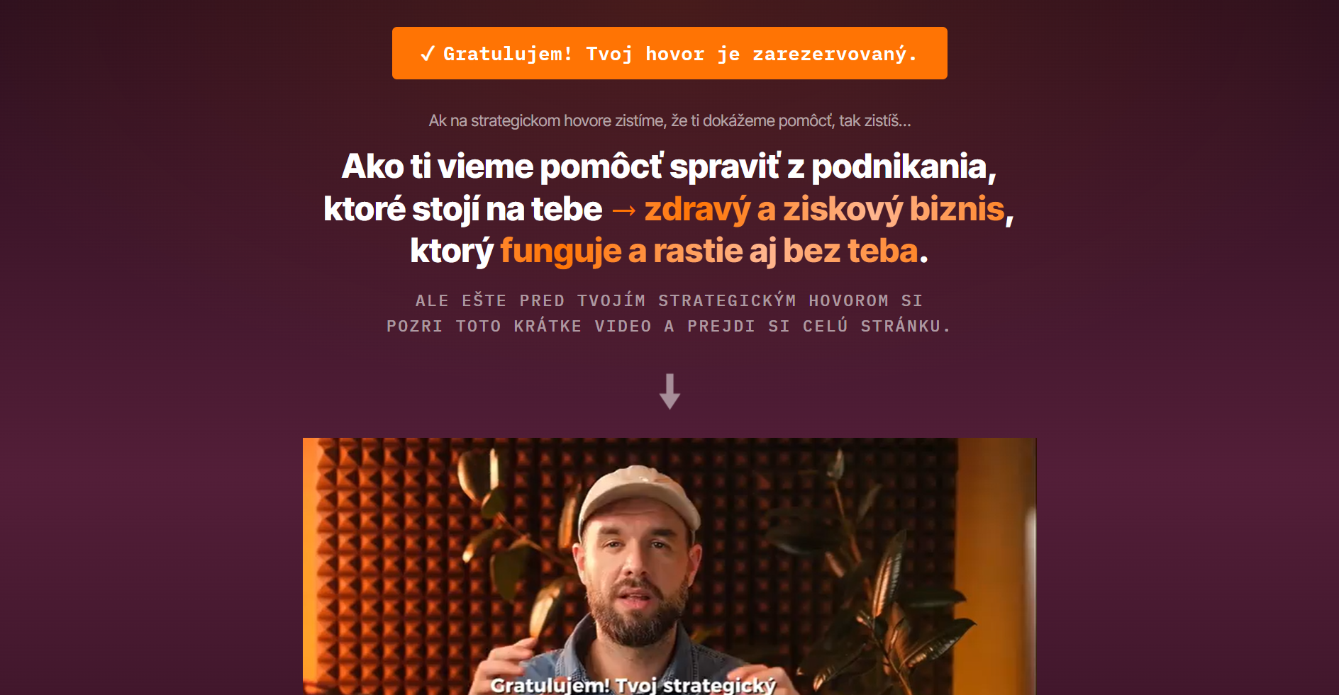 Hero sekcia funnelu