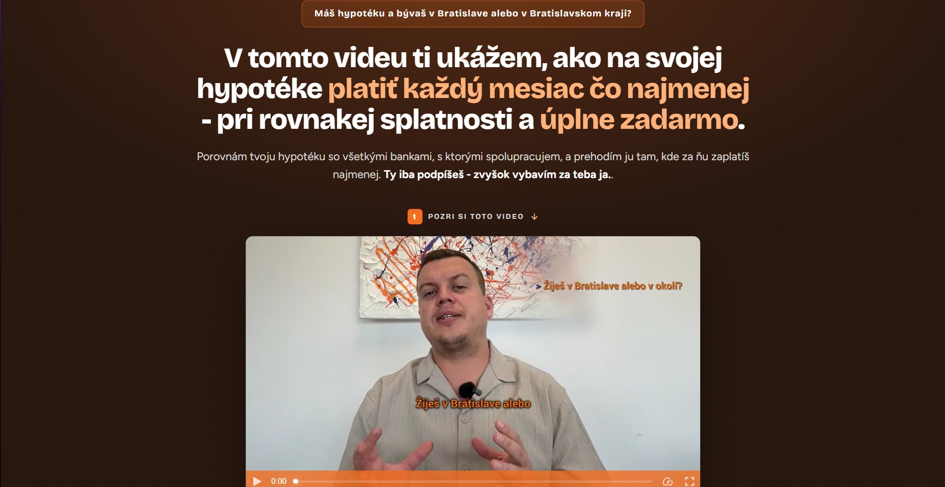Lacnejšia hypotéka - landing page