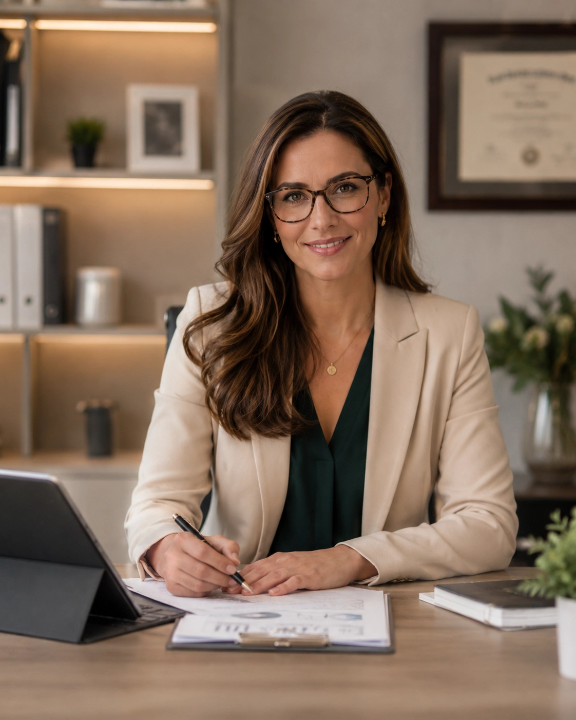 Professional accounting specialist in a modern office