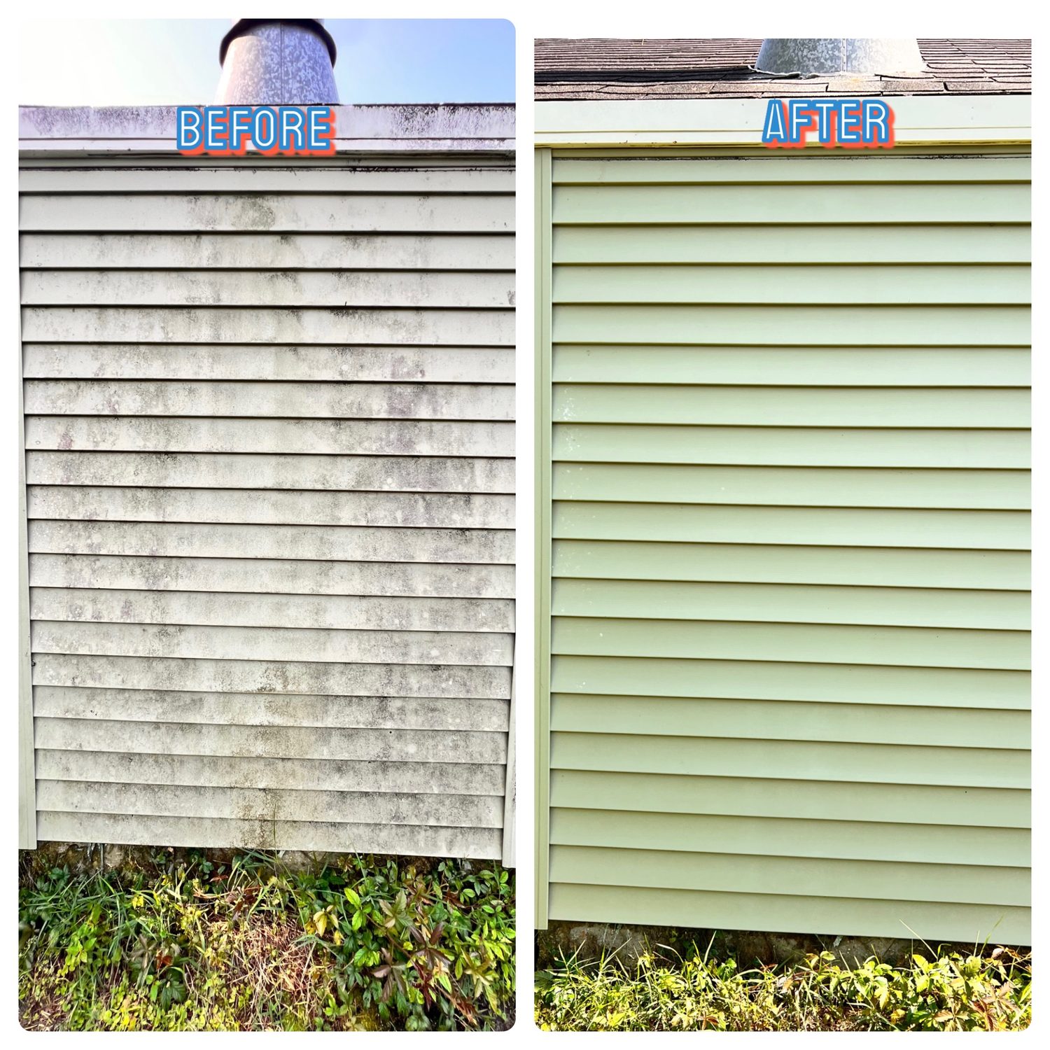 Soft Wash Siding — Bayou Bright before and after