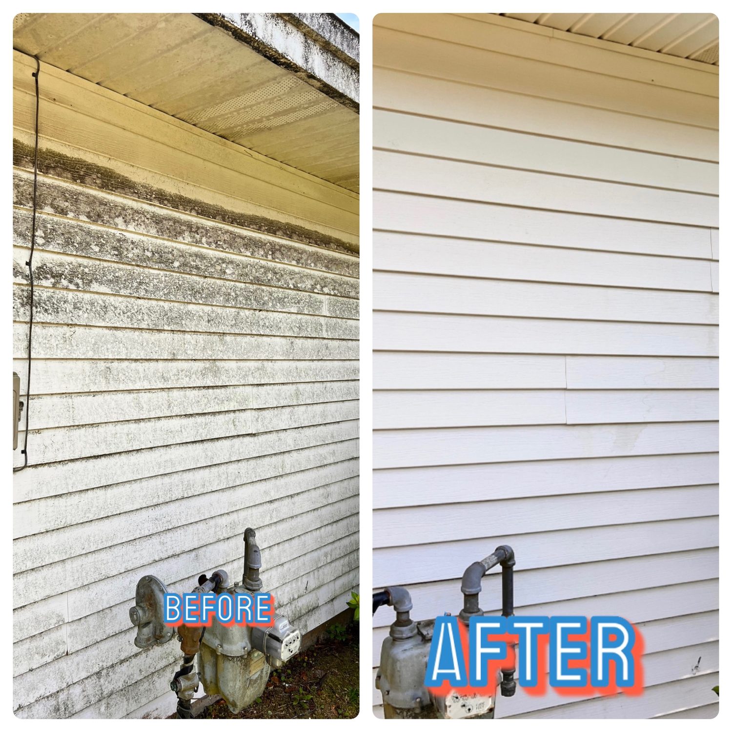 House Soft Wash — Bayou Bright before and after