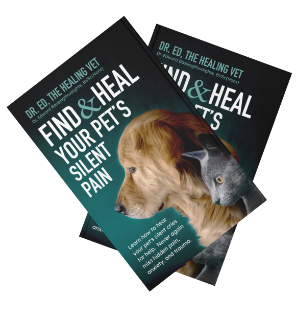 Two Copies of Find And Heal Your Pet’s Silent Pain, Dr. Ed, The Healing Vet