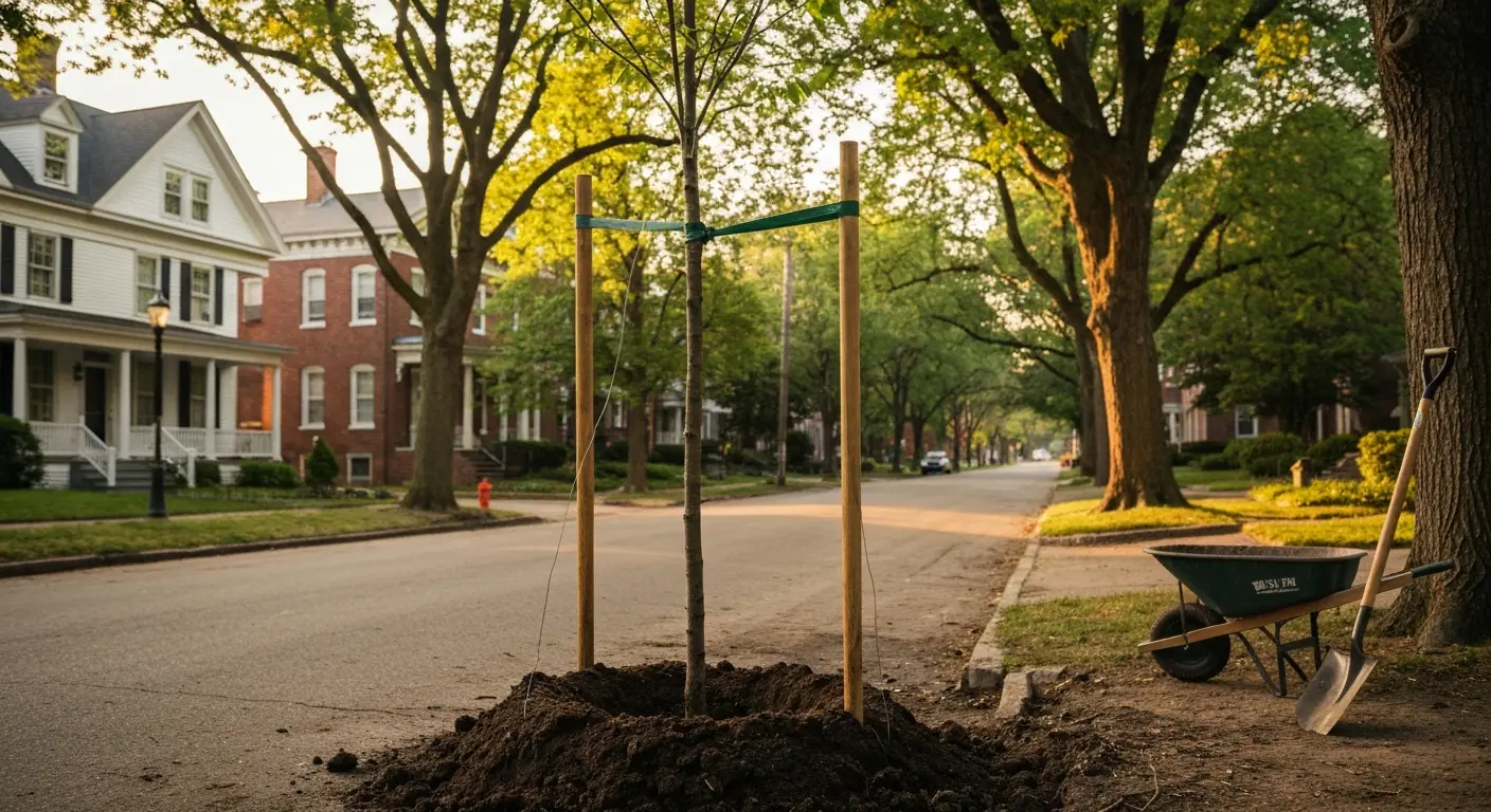 Newly planted tree