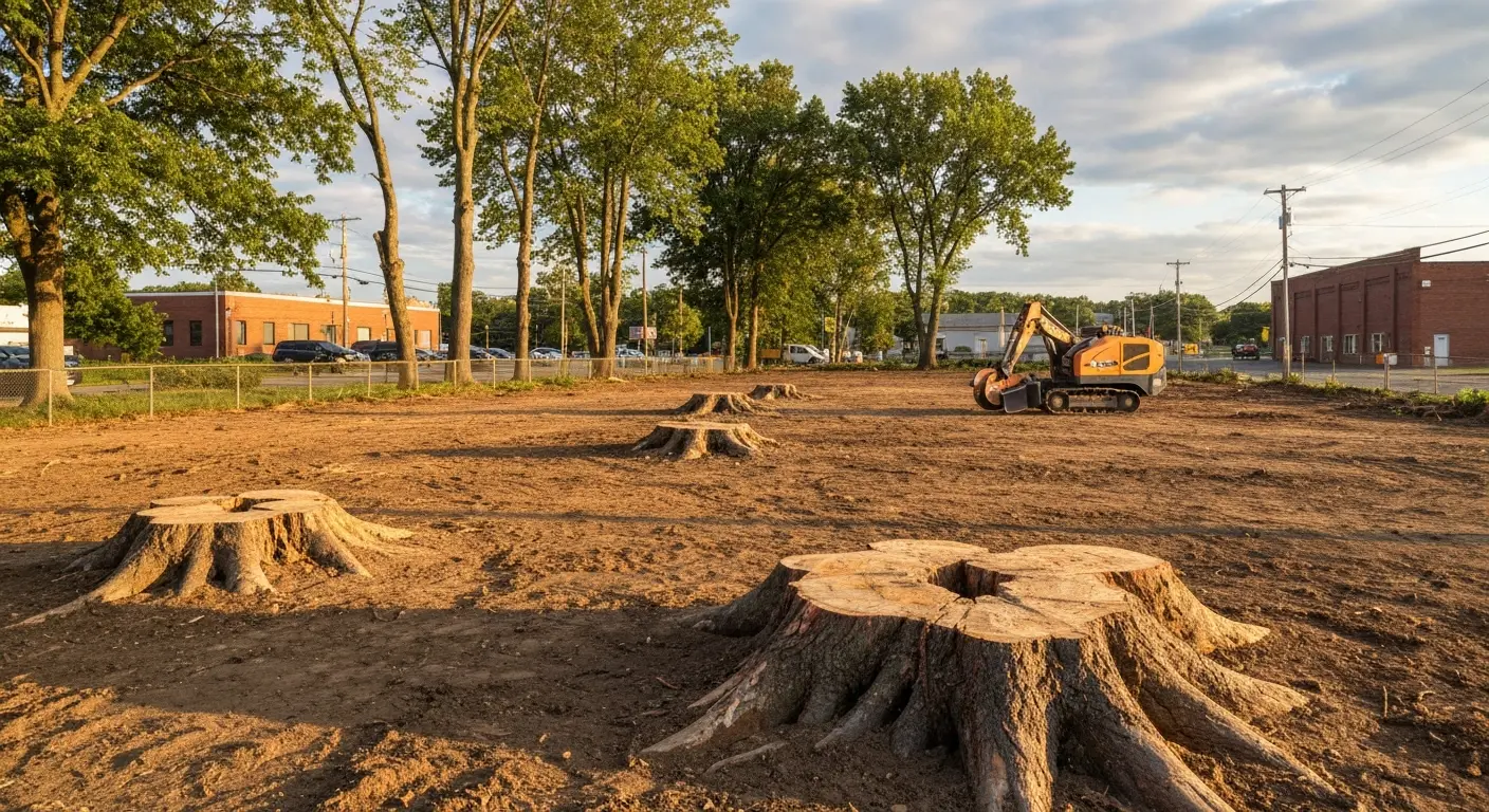 Commercial stump removal project