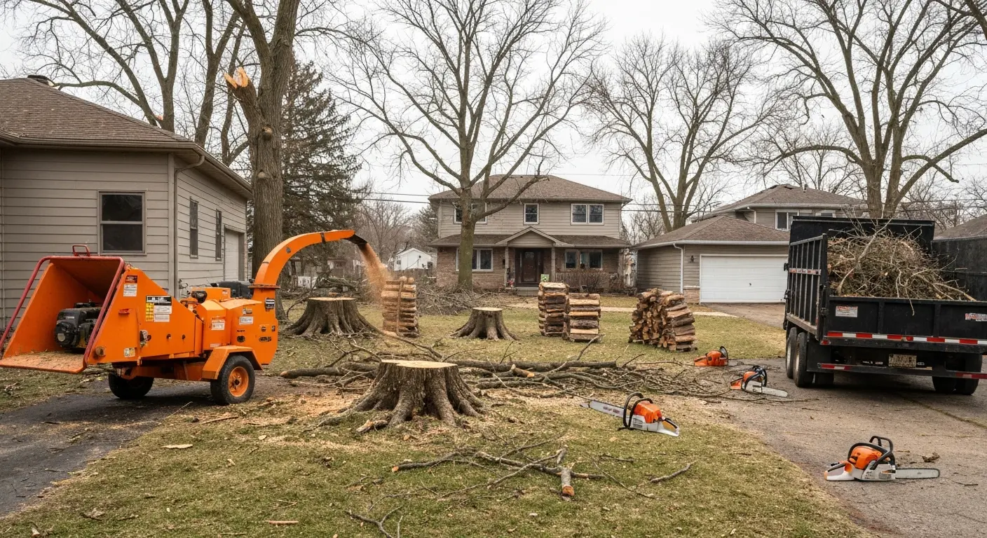 Storm damage tree removal