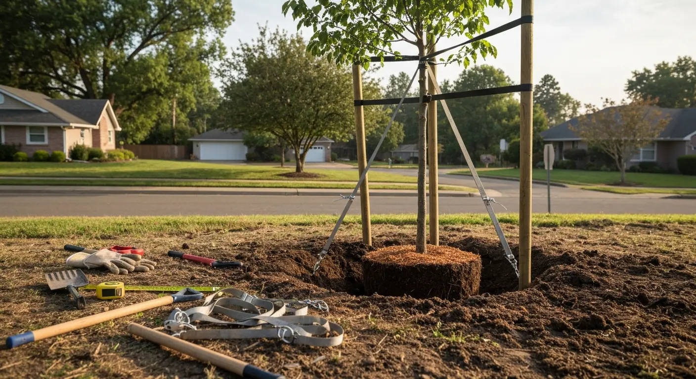 Tree planting and bracing