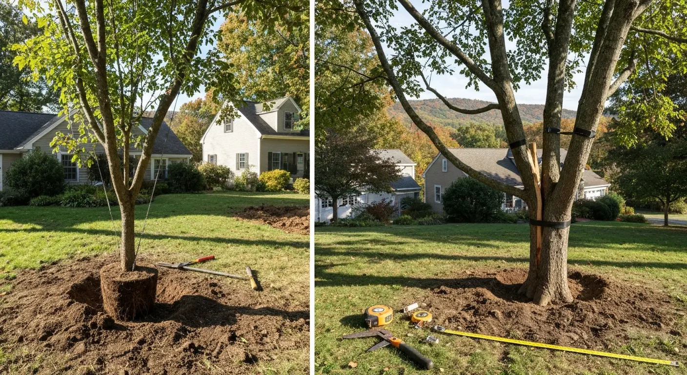 Tree planting and bracing