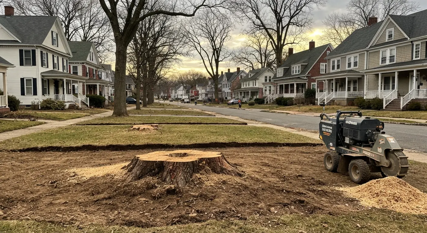 Storm damage stump removal