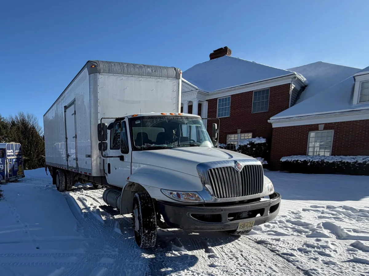 KIMS box truck parked at a residential property in Burlington County NJ