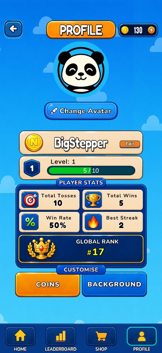 Player profile and stats