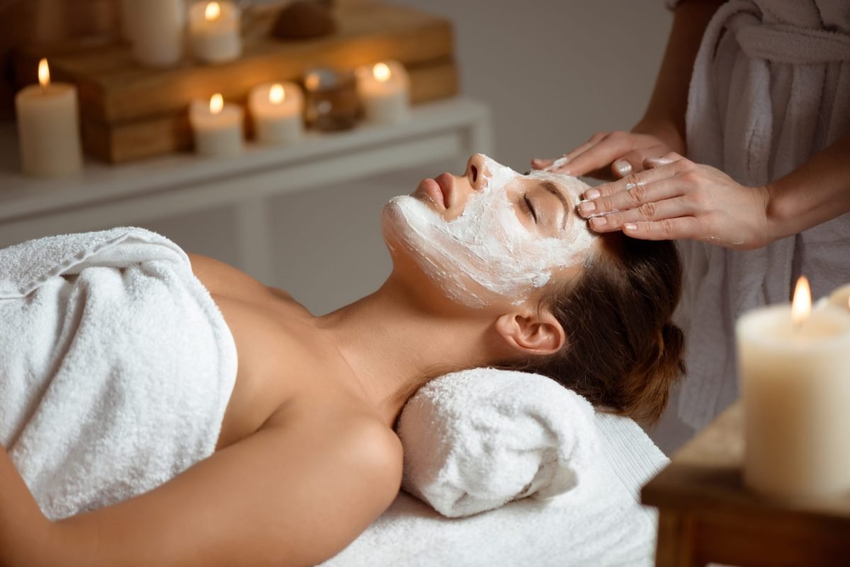 A relaxing facial treatment at Sandali Ayurvedic Wellness Centre, with lit candles