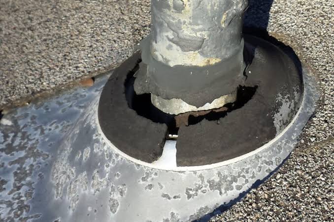 Flashing or pipe boot issue documented during roof inspection