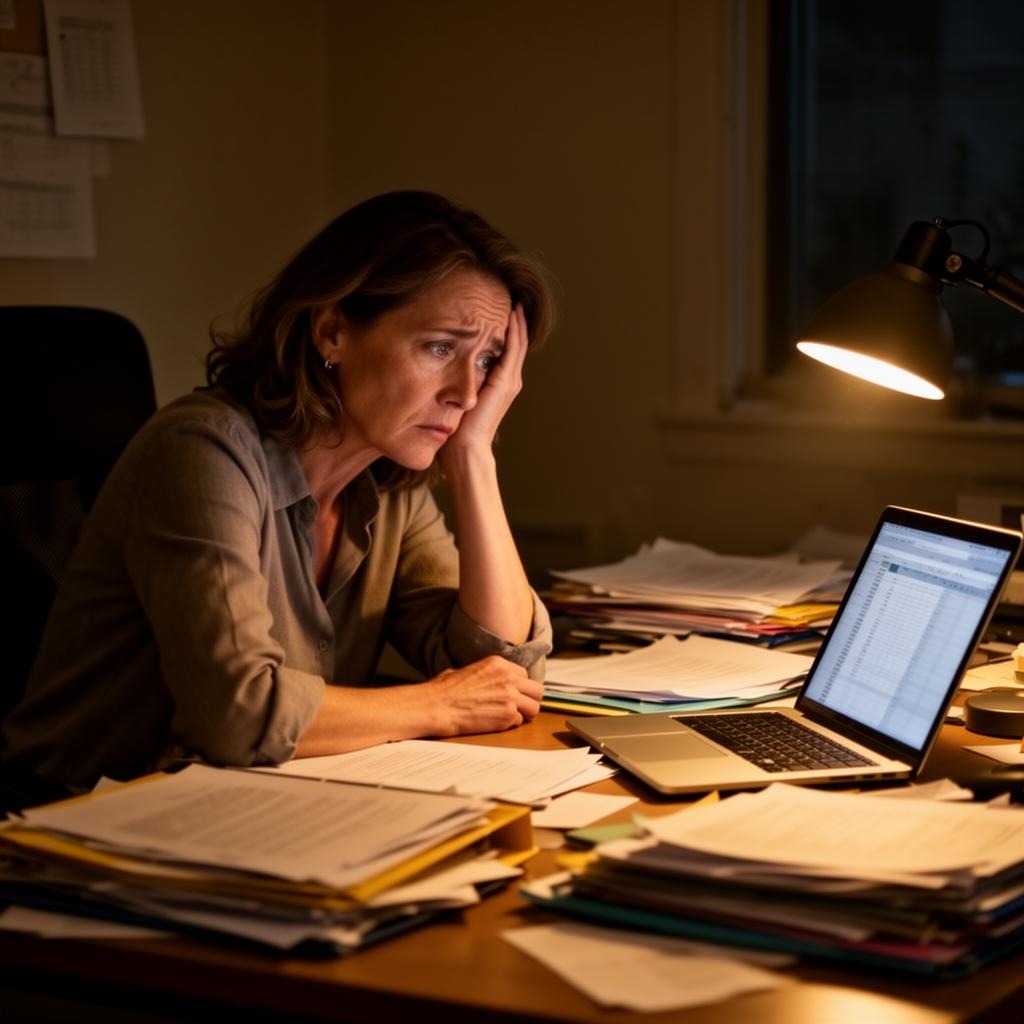 Stressed caregiver with empty schedule