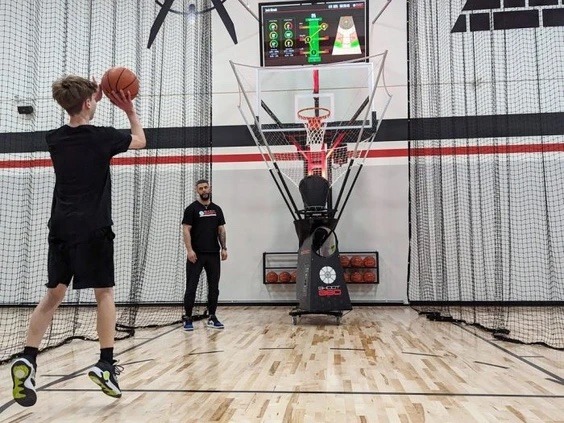 Player training at Shoot360 shooting station