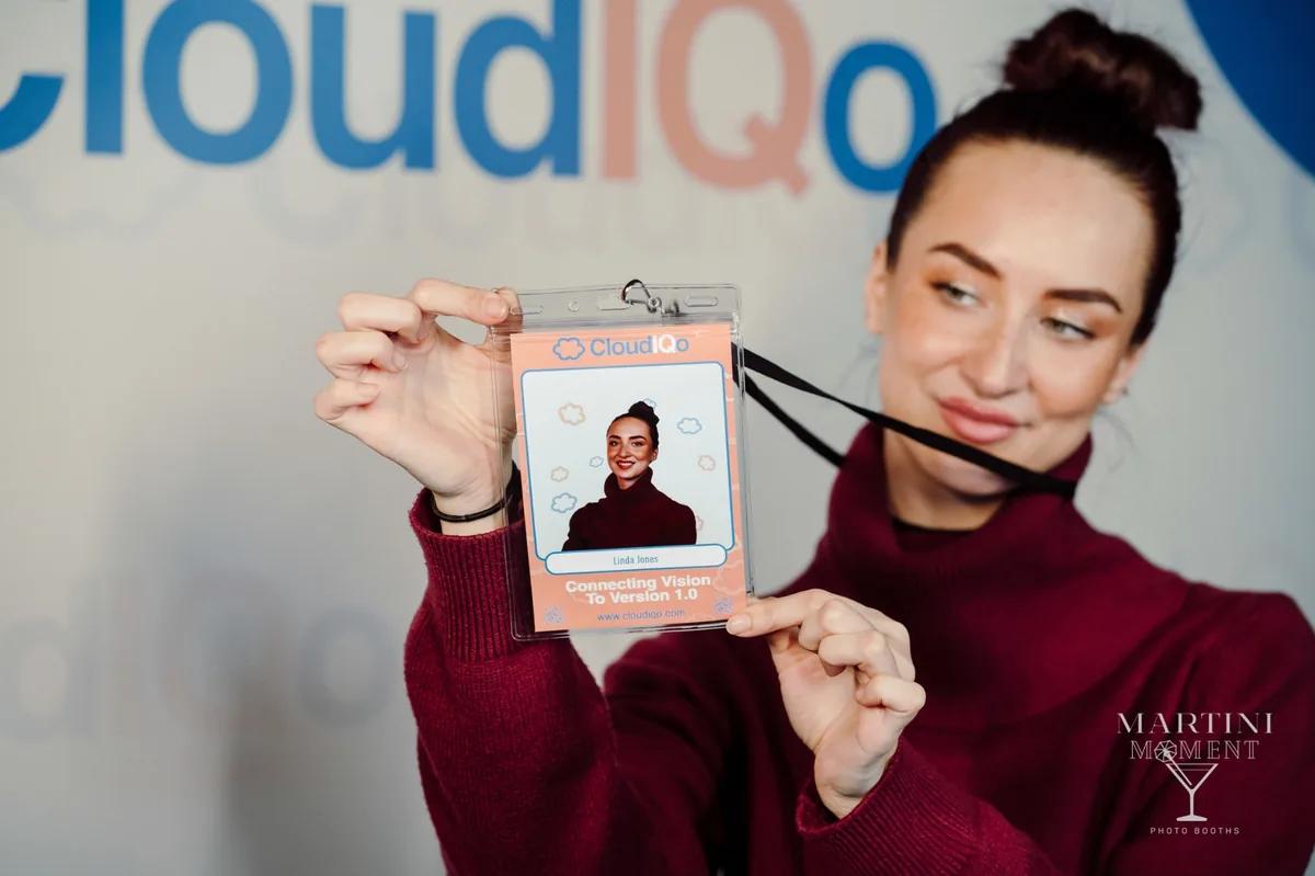 Branded conference photo booth activation in Colorado at cheyenne mountain resort