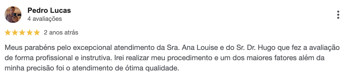 Avaliação de Pedro Lucas sobre a Bahia Sorrisos Odontologia no Google