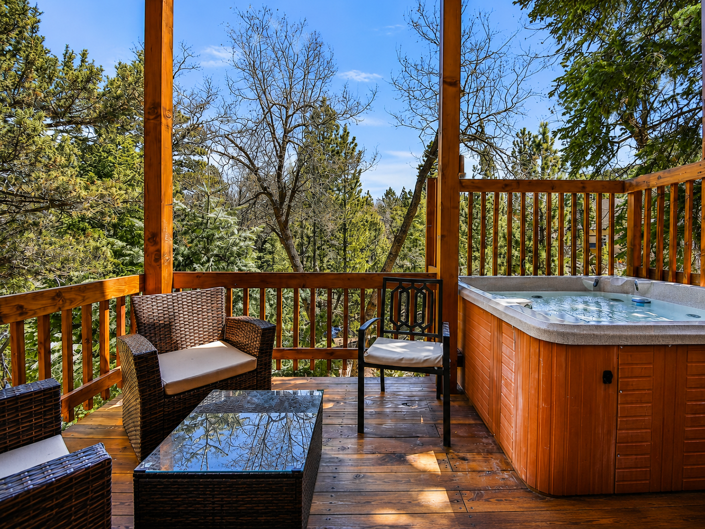 Bear Summit Hideaway private hot tub deck