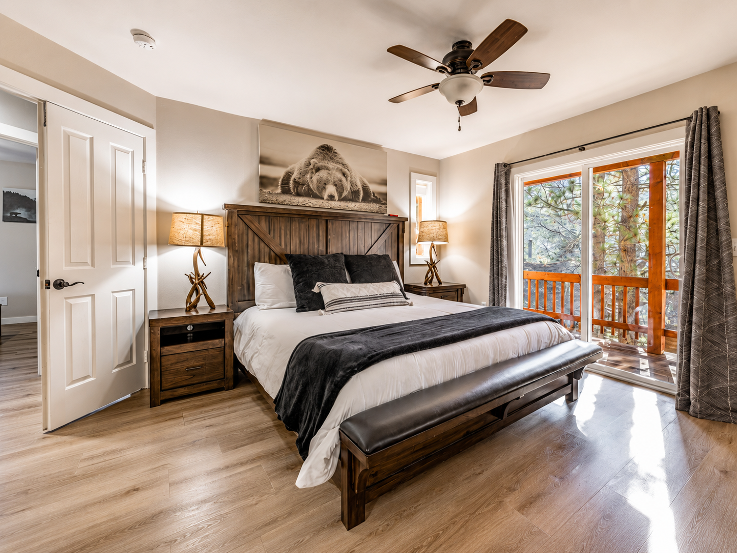 Primary bedroom at Bear Summit Hideaway