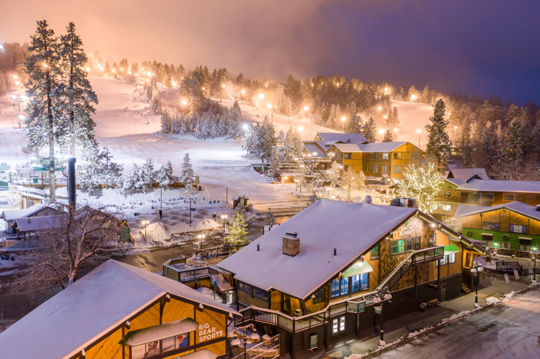 Bear Mountain Ski Resort at night