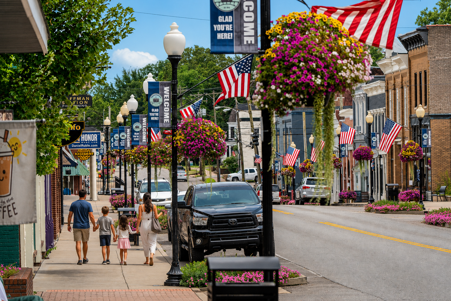 Downtown Lawrenceburg Kentucky dining and shopping