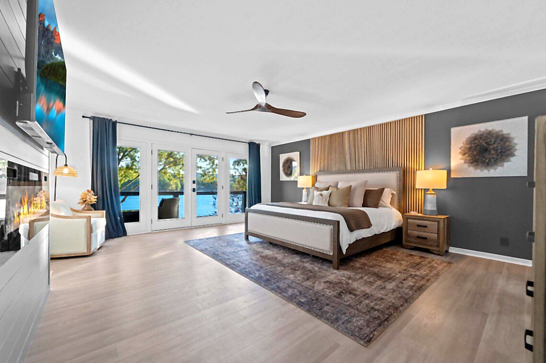 Primary bedroom at Eagle Point Hideaway