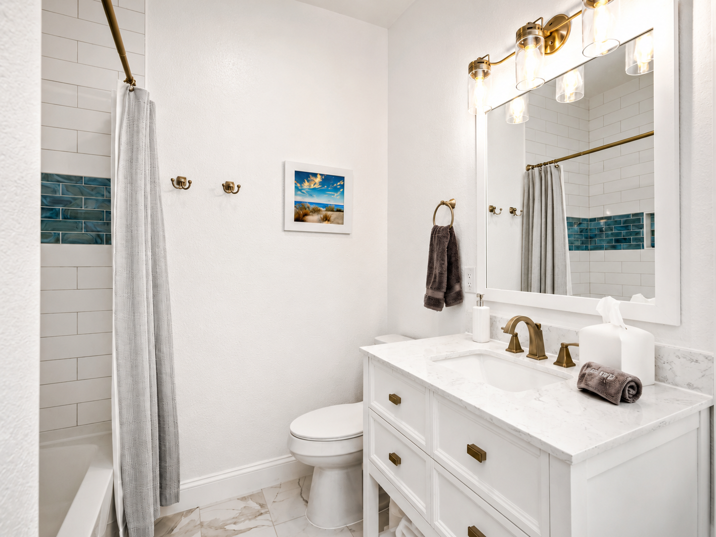Bathroom with walk-in shower at Island Dreams Hideaway