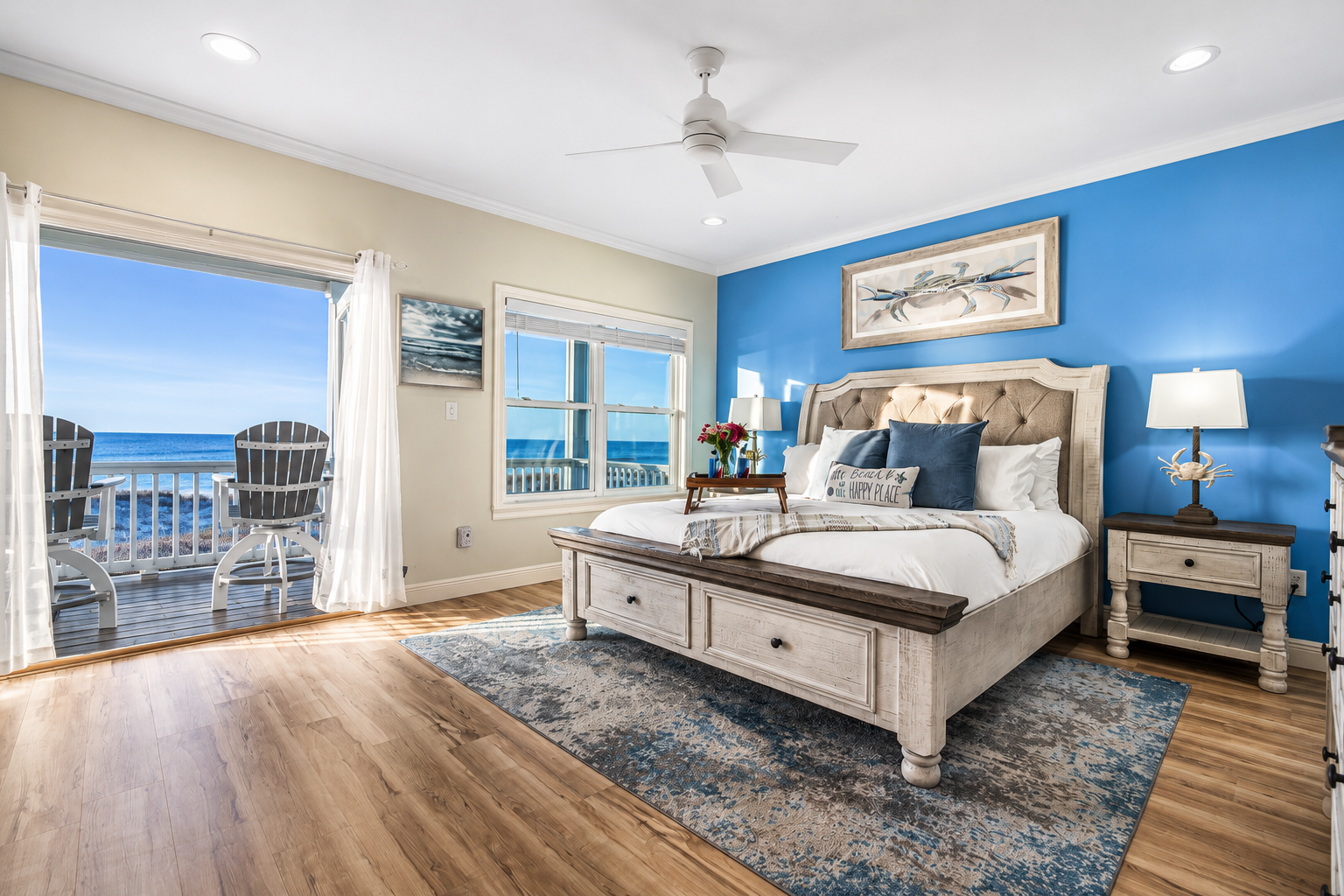 Primary bedroom at Sand Crab Hideaway