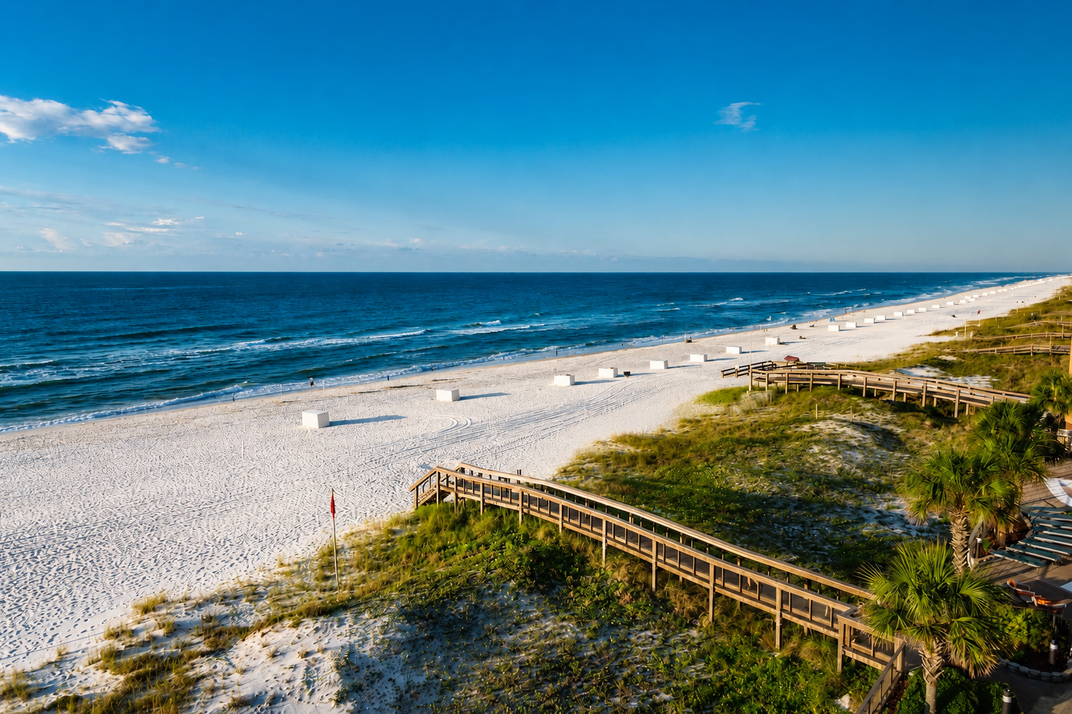 White sand beach near Fort Morgan and Gulf Shores