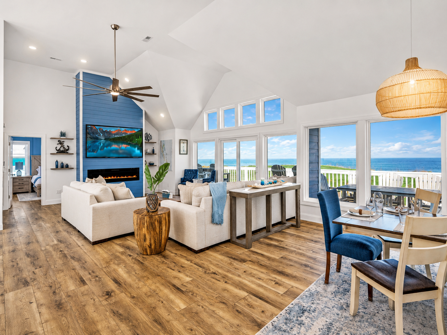 Bright luxury vacation home interior