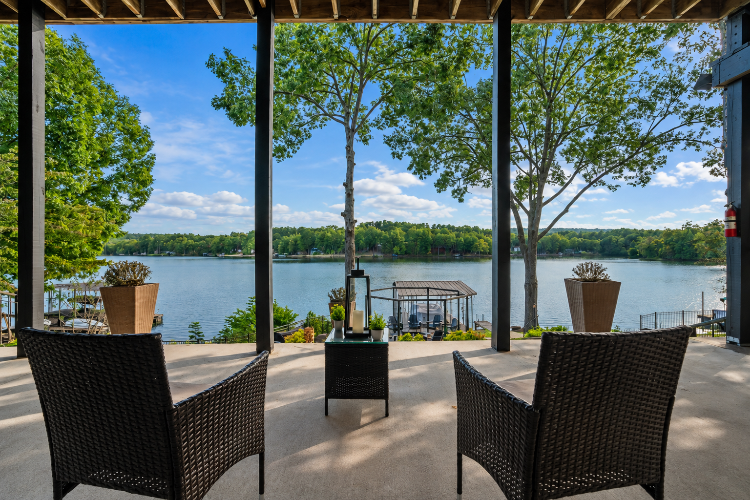 Lakefront deck view