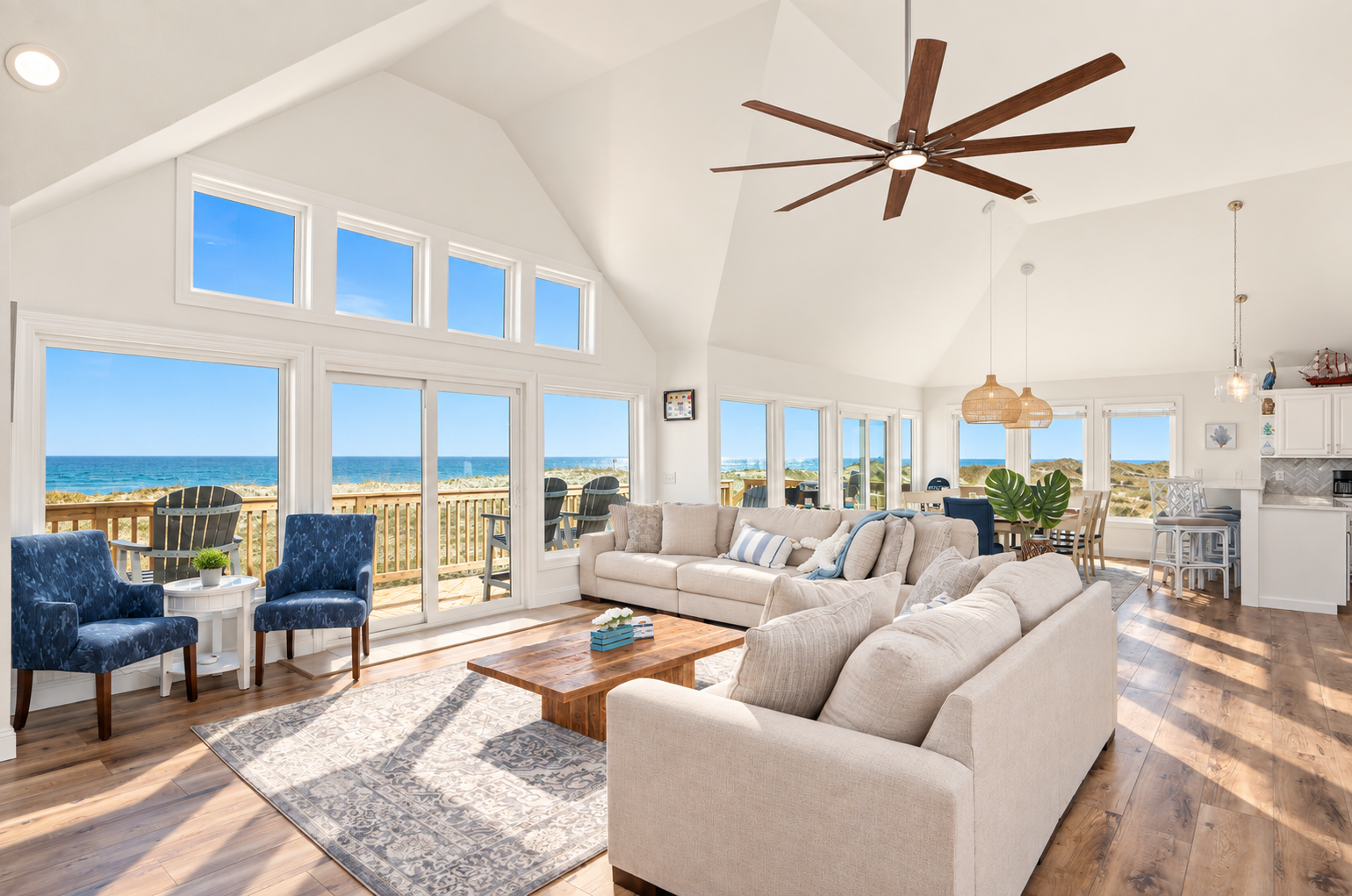 Island Dreams Hideaway beachfront living room