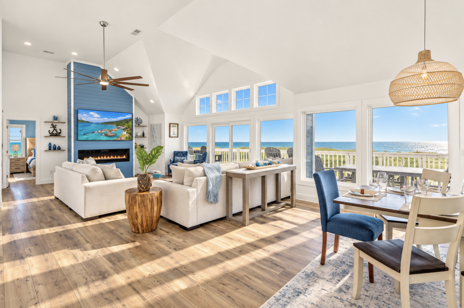 Bright luxury vacation home interior