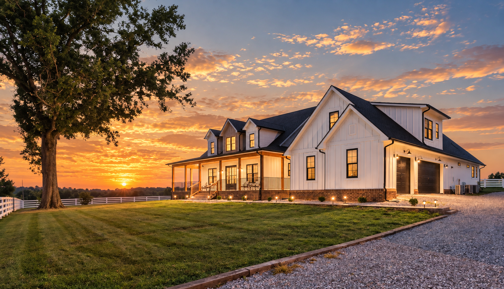 Hideaway Vacations home exterior at sunset